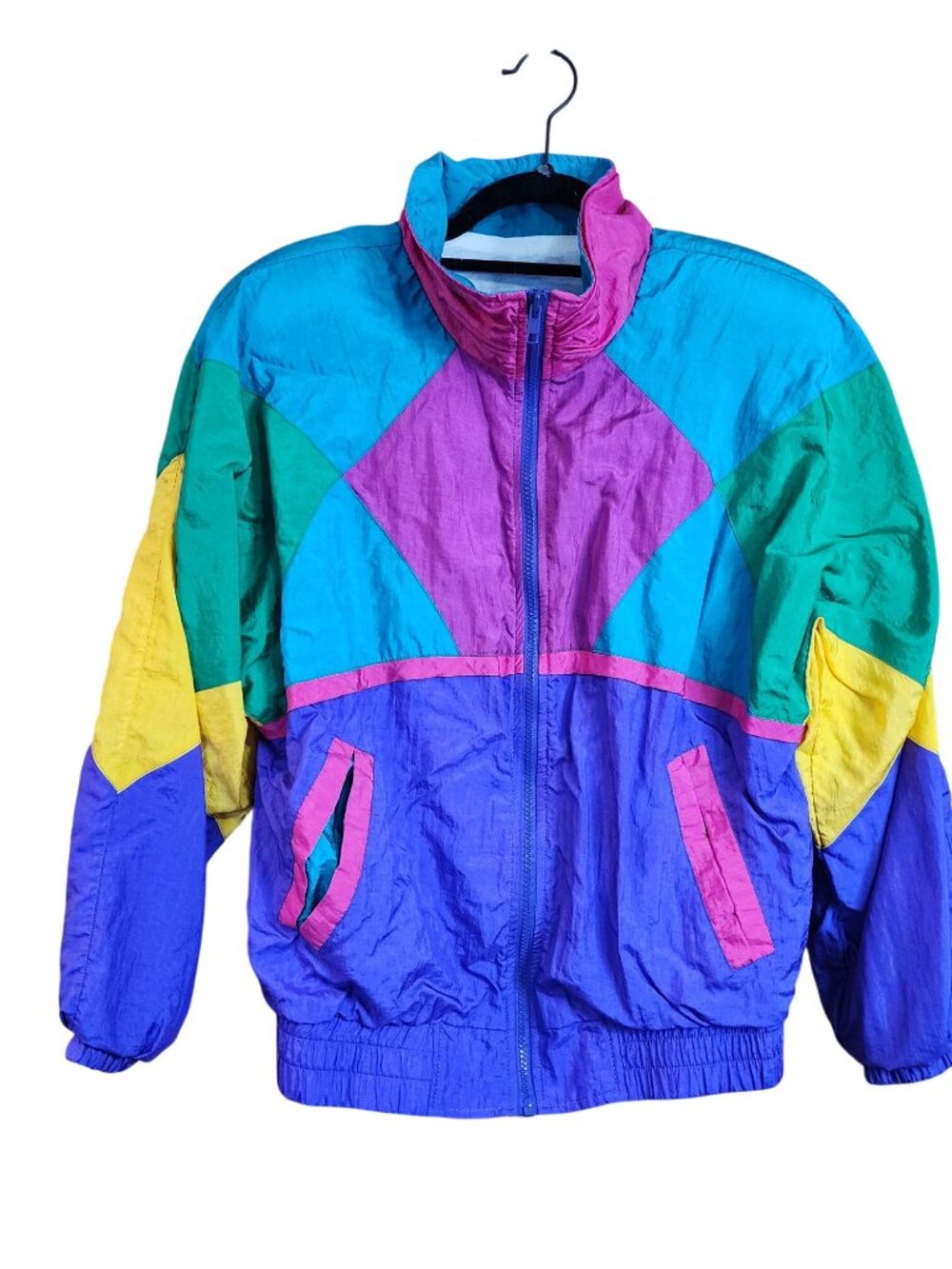 R.E. Sport Y2K 1990s Nylon Windbreaker Shoulder pads Womens size Small